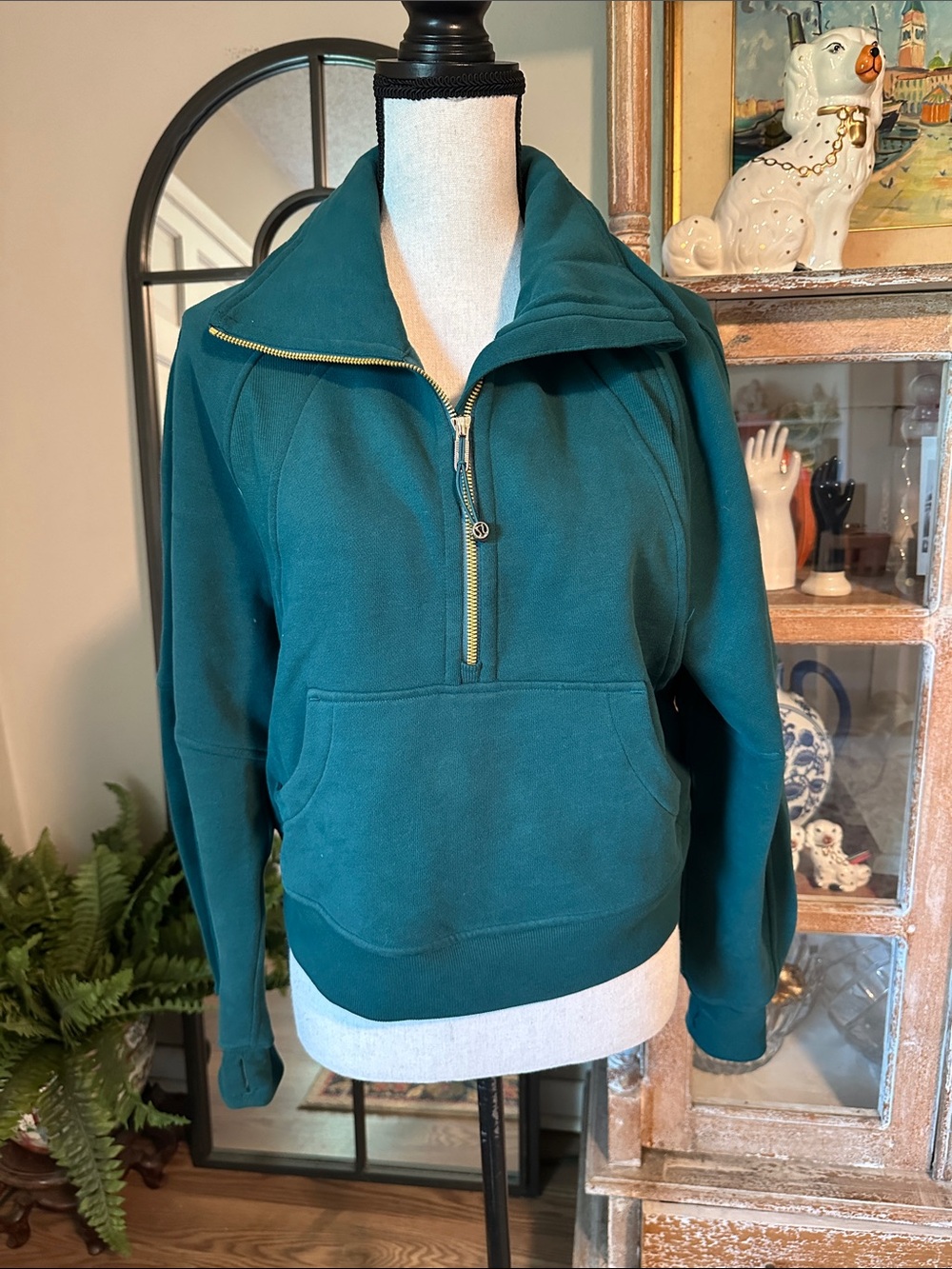 lululemon athletica Teal Half-Zip Scuba Pullover Hoodie Teal Green
